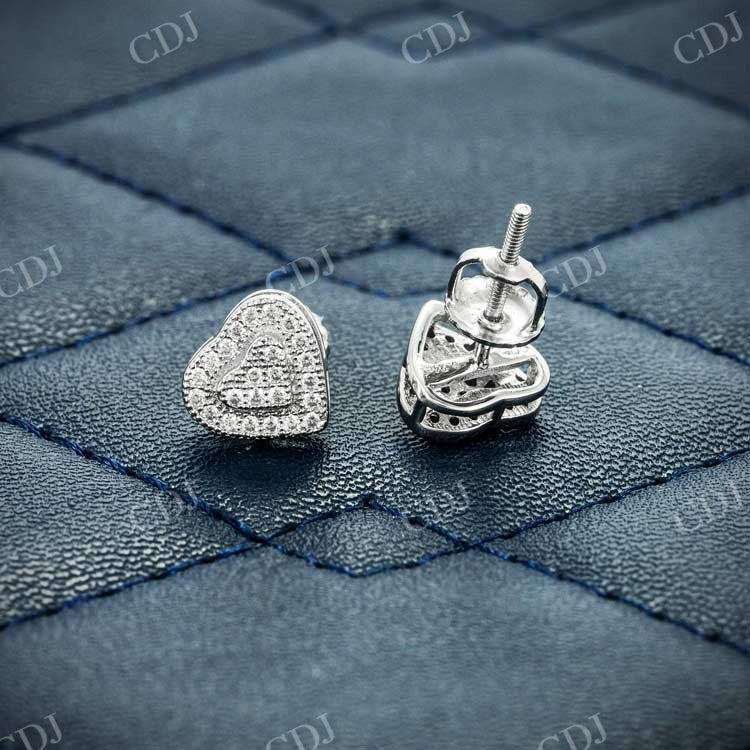 8.00MM Heart Shape Hip Hop Stud Earring hip hop jewelry customdiamjewel   
