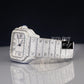 Cartier Santos Fully White Iced Out Moissanite Watch For Men's customdiamjewel