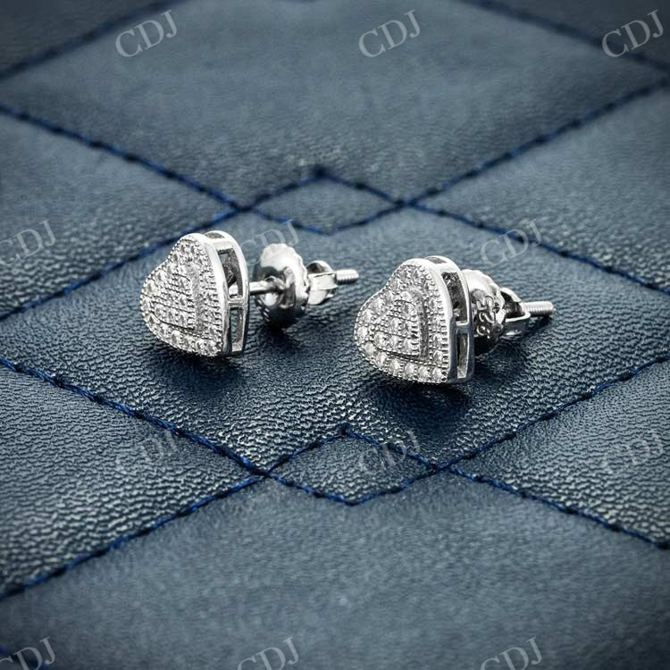 8.00MM Heart Shape Hip Hop Stud Earring hip hop jewelry customdiamjewel   