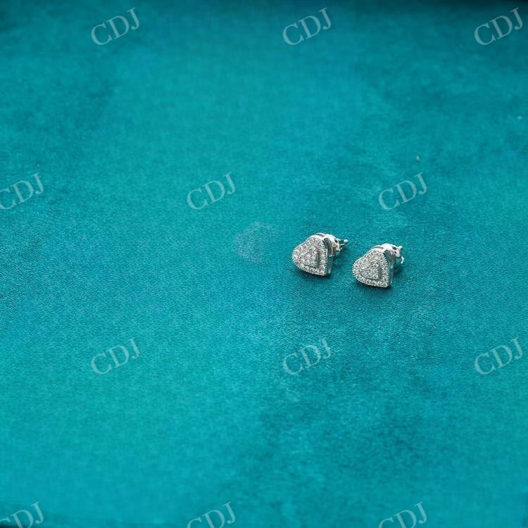 8.00MM Heart Shape Hip Hop Stud Earring hip hop jewelry customdiamjewel   