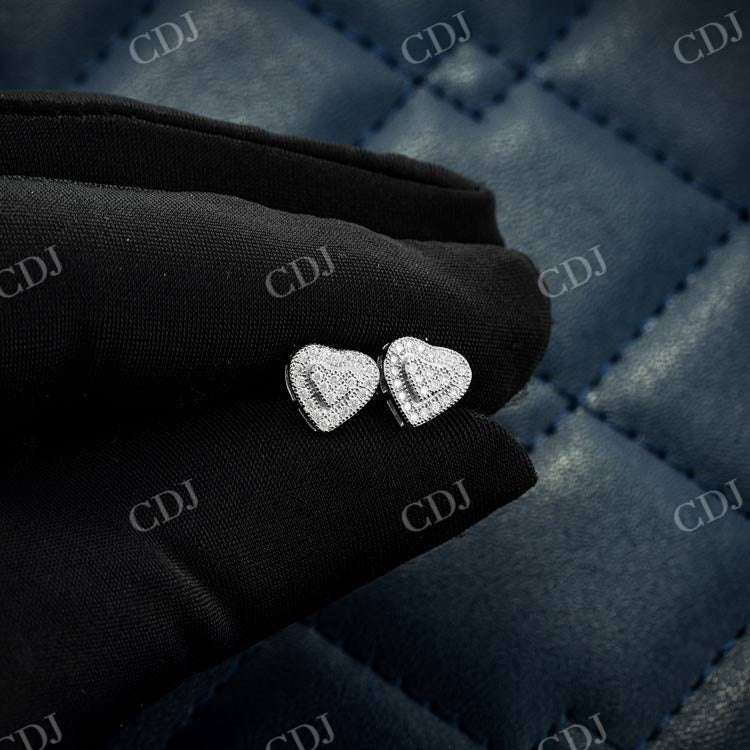 8.00MM Heart Shape Hip Hop Stud Earring hip hop jewelry customdiamjewel   