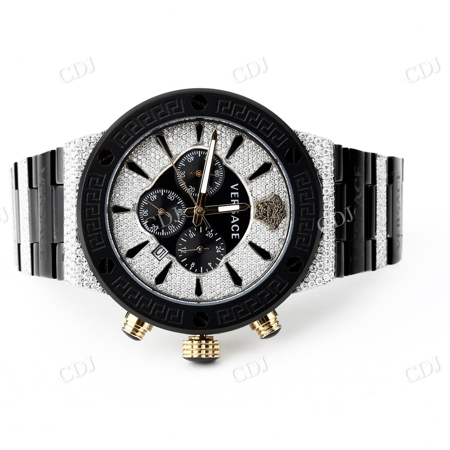 Moissanite Iced Out Chrono Hip Hop Watch For Men customdiamjewel
