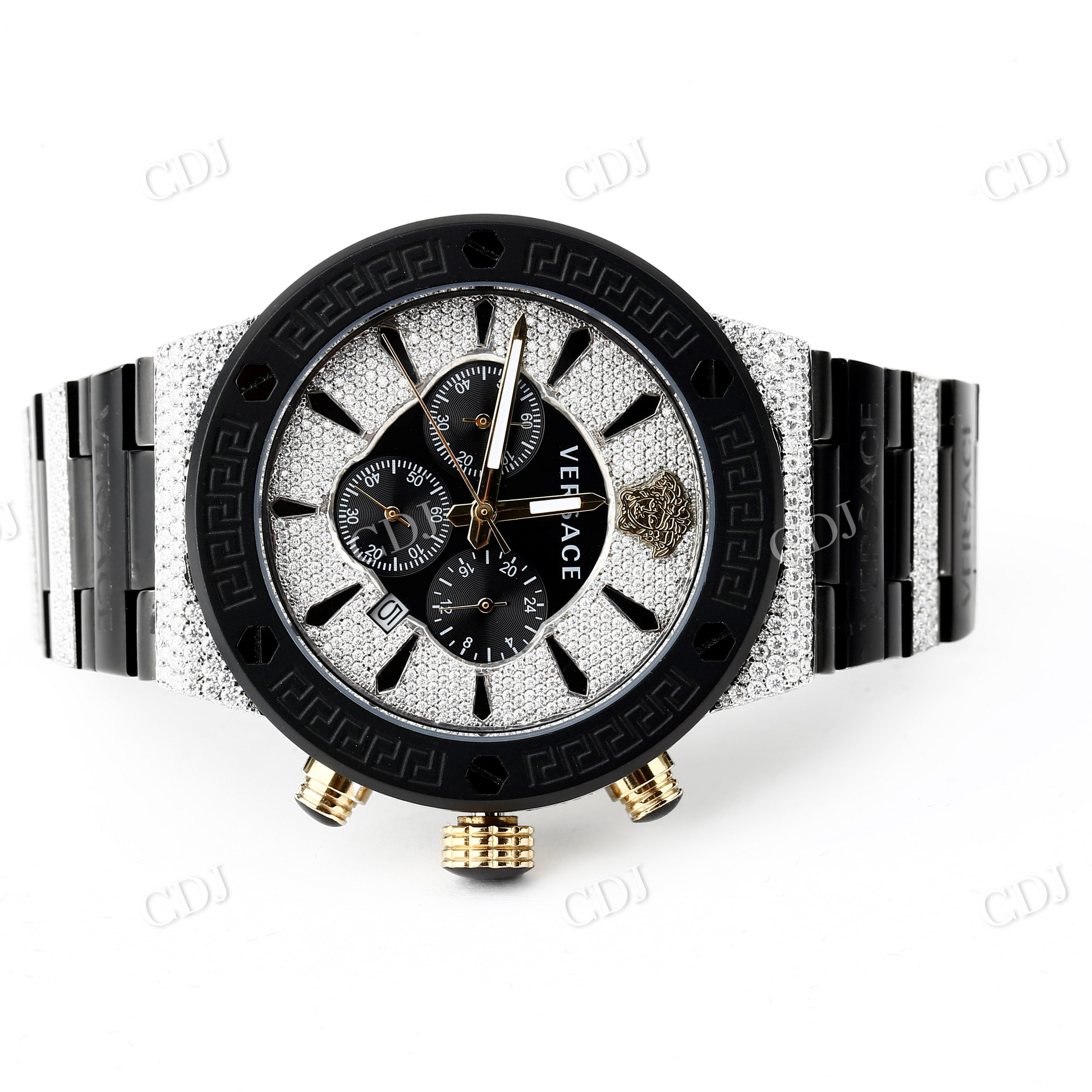 Moissanite Iced Out Chrono Hip Hop Watch For Men customdiamjewel