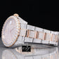 41mm Rolex Date Just Two Tone Rose Gold Oyster Band Watch customdiamjewel