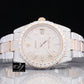 41mm Rolex Date Just Two Tone Rose Gold Oyster Band Watch customdiamjewel