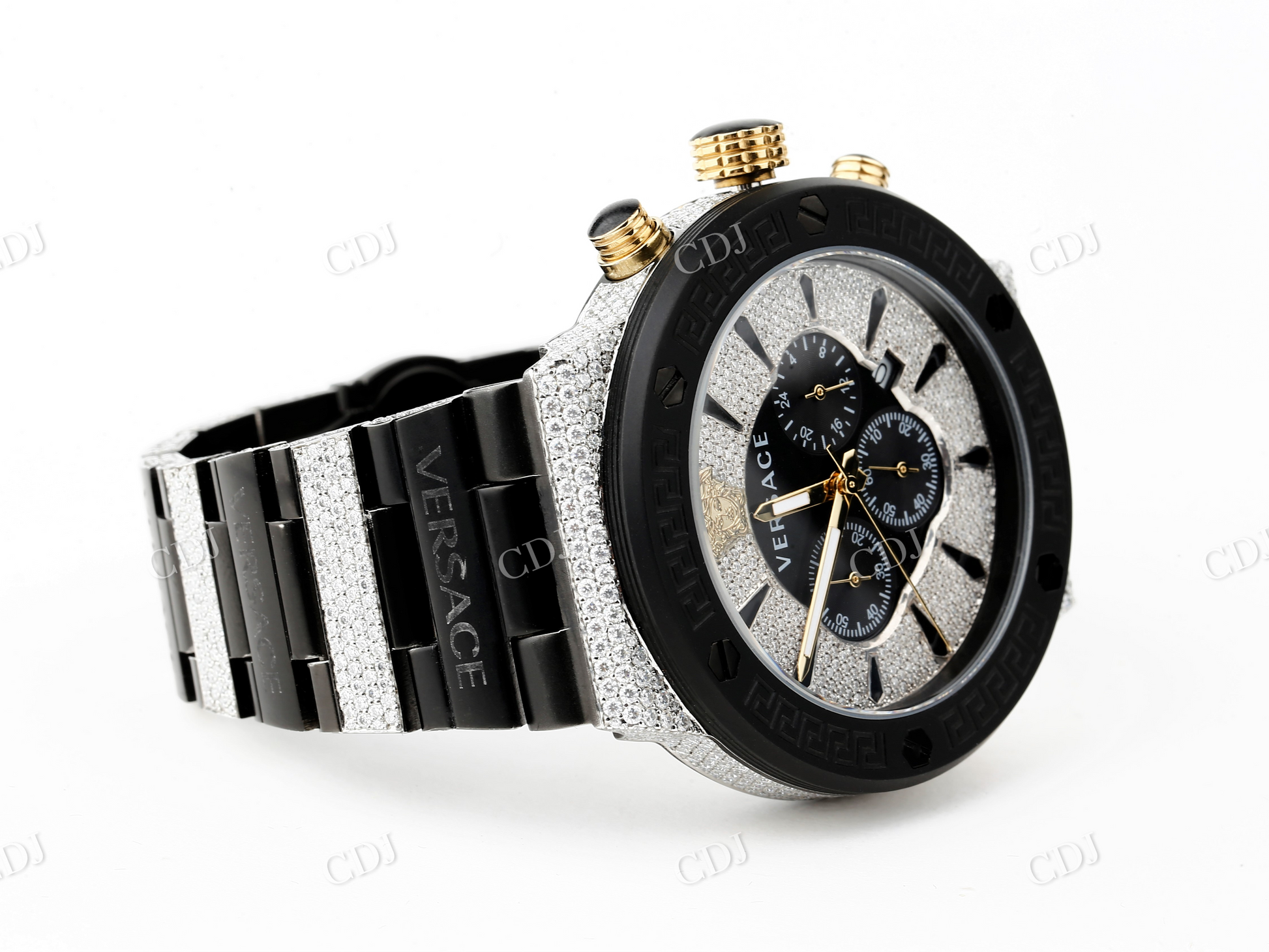 Moissanite Iced Out Chrono Hip Hop Watch For Men customdiamjewel