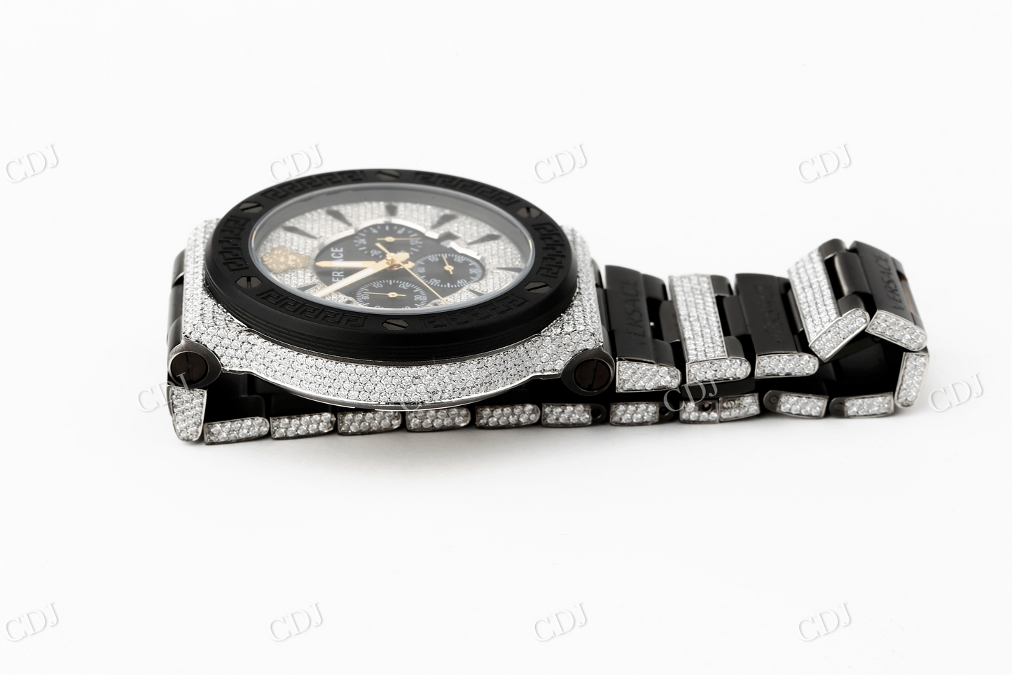 Moissanite Iced Out Chrono Hip Hop Watch For Men customdiamjewel
