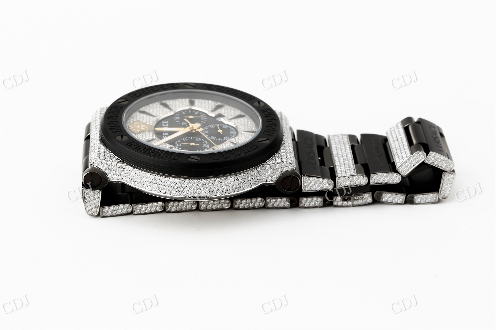 Moissanite Iced Out Chrono Hip Hop Watch For Men customdiamjewel