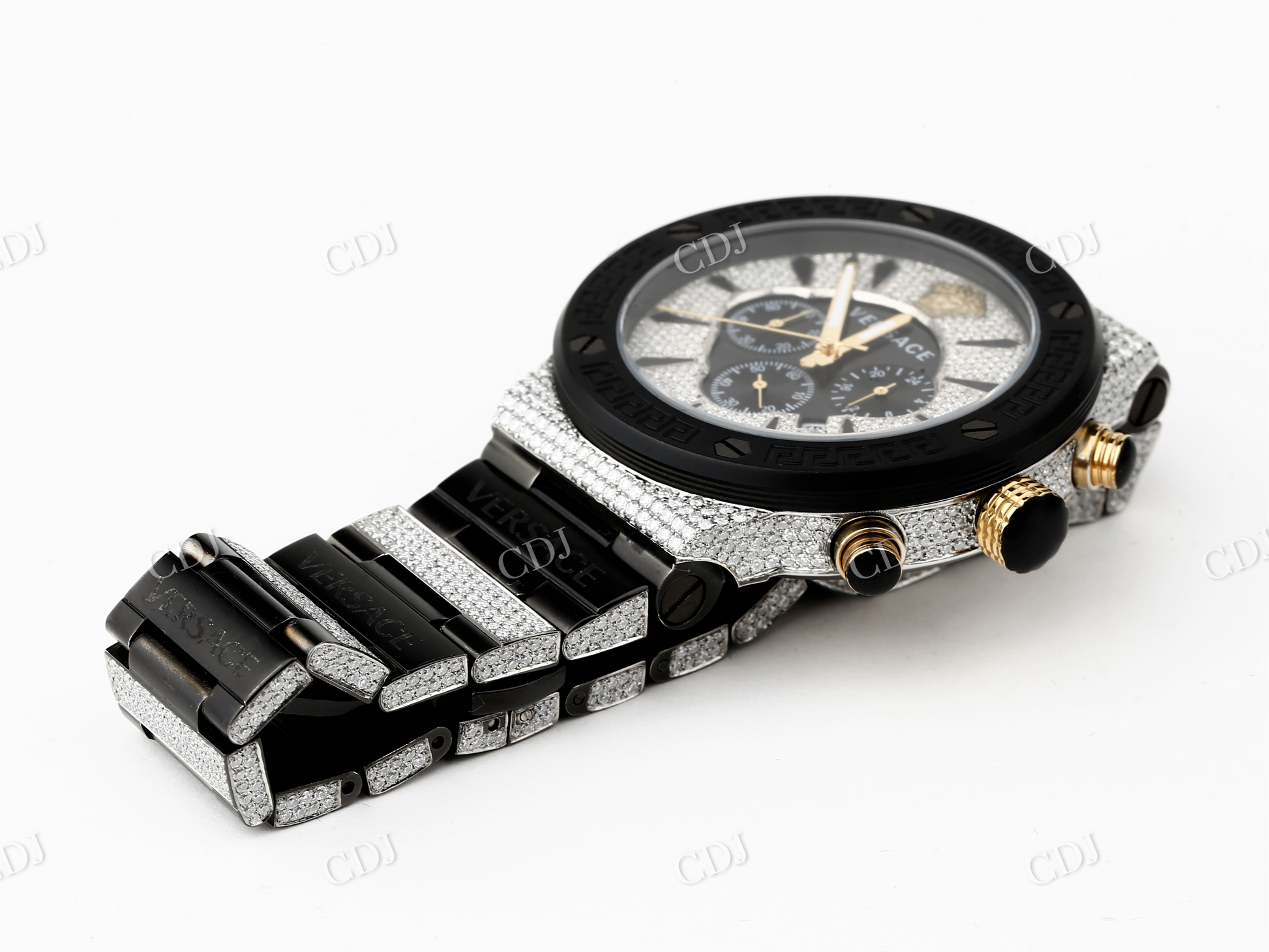 Moissanite Iced Out Chrono Hip Hop Watch For Men customdiamjewel