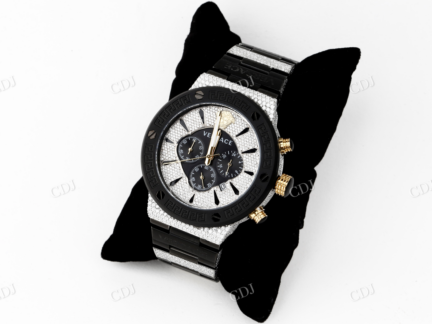 Moissanite Iced Out Chrono Hip Hop Watch For Men customdiamjewel