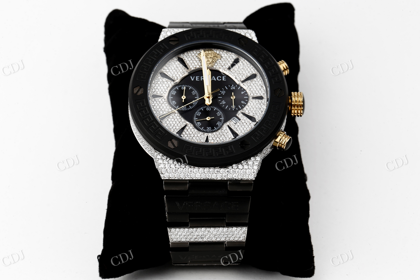Moissanite Iced Out Chrono Hip Hop Watch For Men customdiamjewel