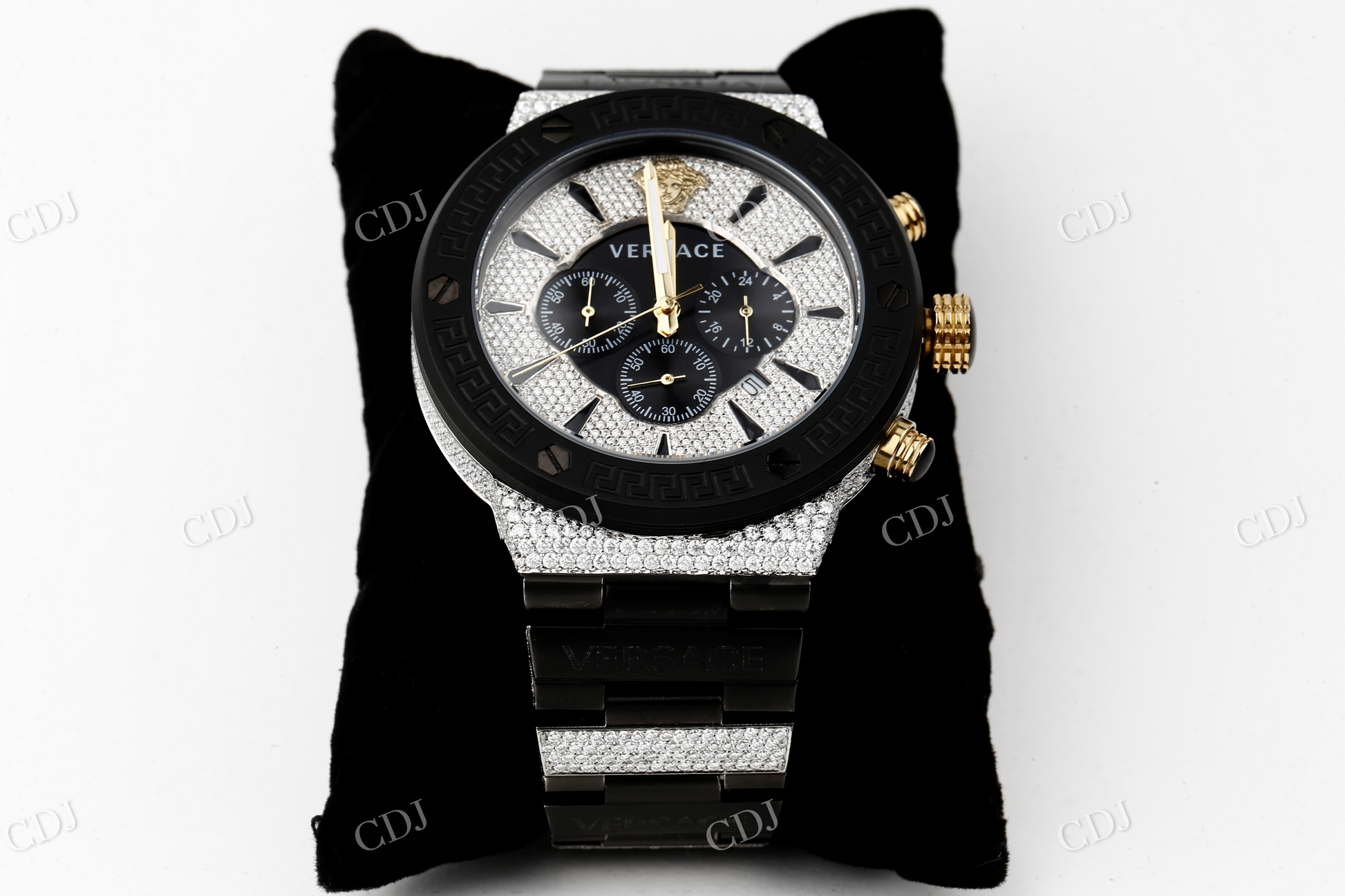 Moissanite Iced Out Chrono Hip Hop Watch For Men customdiamjewel
