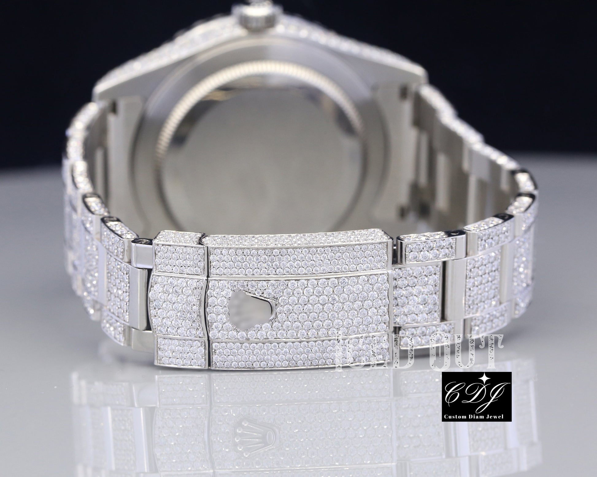 High Quality Arabic Dial Wholesale Hip Hop Iced Out Moissanite Watch customdiamjewel