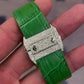 VVS1 D Color Moissanite Fully Bus Down Iced Out Green Belt Watch customdiamjewel