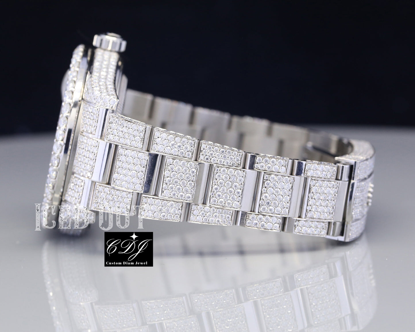 Hip Hop Rolex Sky Dweller Moissanite Diamond Watch customdiamjewel