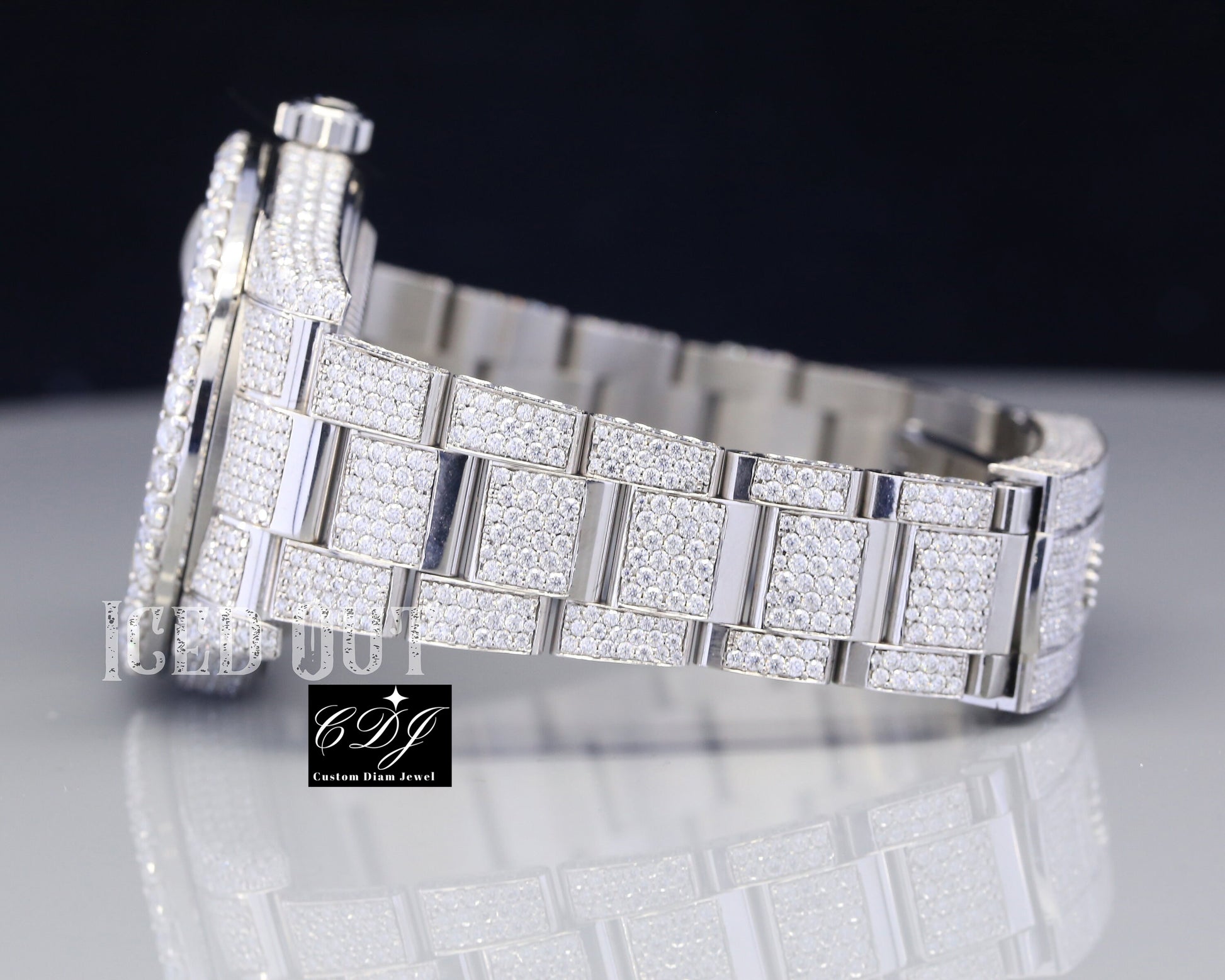 High Quality Arabic Dial Wholesale Hip Hop Iced Out Moissanite Watch customdiamjewel