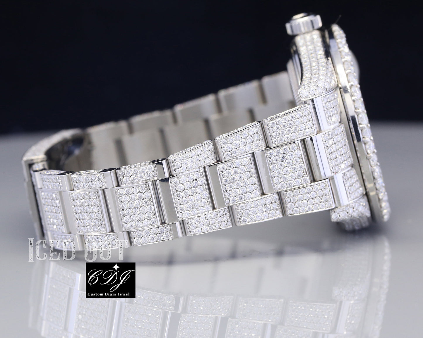 Hip Hop Rolex Sky Dweller Moissanite Diamond Watch customdiamjewel