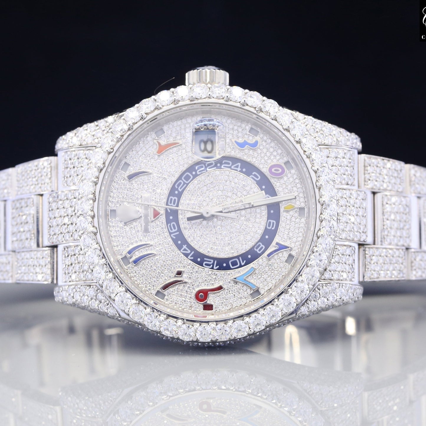 High Quality Arabic Dial Wholesale Hip Hop Iced Out Moissanite Watch customdiamjewel