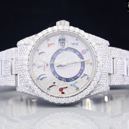 High Quality Arabic Dial Wholesale Hip Hop Iced Out Moissanite Watch customdiamjewel