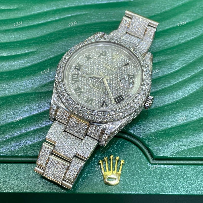 Moissanite Diamond Rolex Oyster Belt Watch For Rapper – customdiamjewel