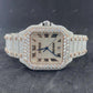 Luxury Round Moissanite Cartier Santos Watch customdiamjewel