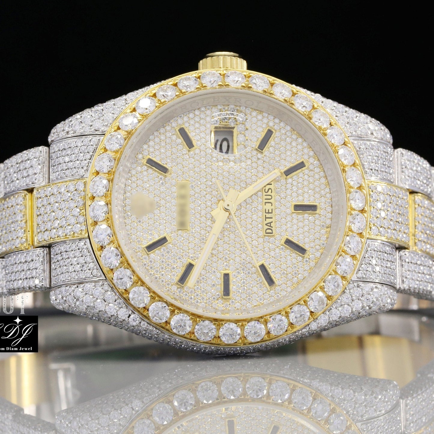2023 Luxury Wholesaler Genuine Natural Diamond Custom Iced Out Watch Branded Bust Down Handmade Hip Hop Unisex Watches Woman Man