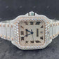 Luxury Round Moissanite Cartier Santos Watch customdiamjewel