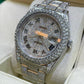 Rolex Oyster Full White Moissanite Rapper Style Watch customdiamjewel