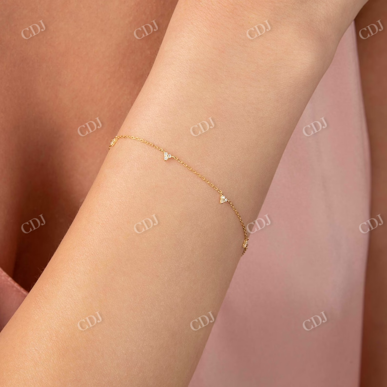 0.09CT natural Dimond Thin Chain Bracelet  customdiamjewel   