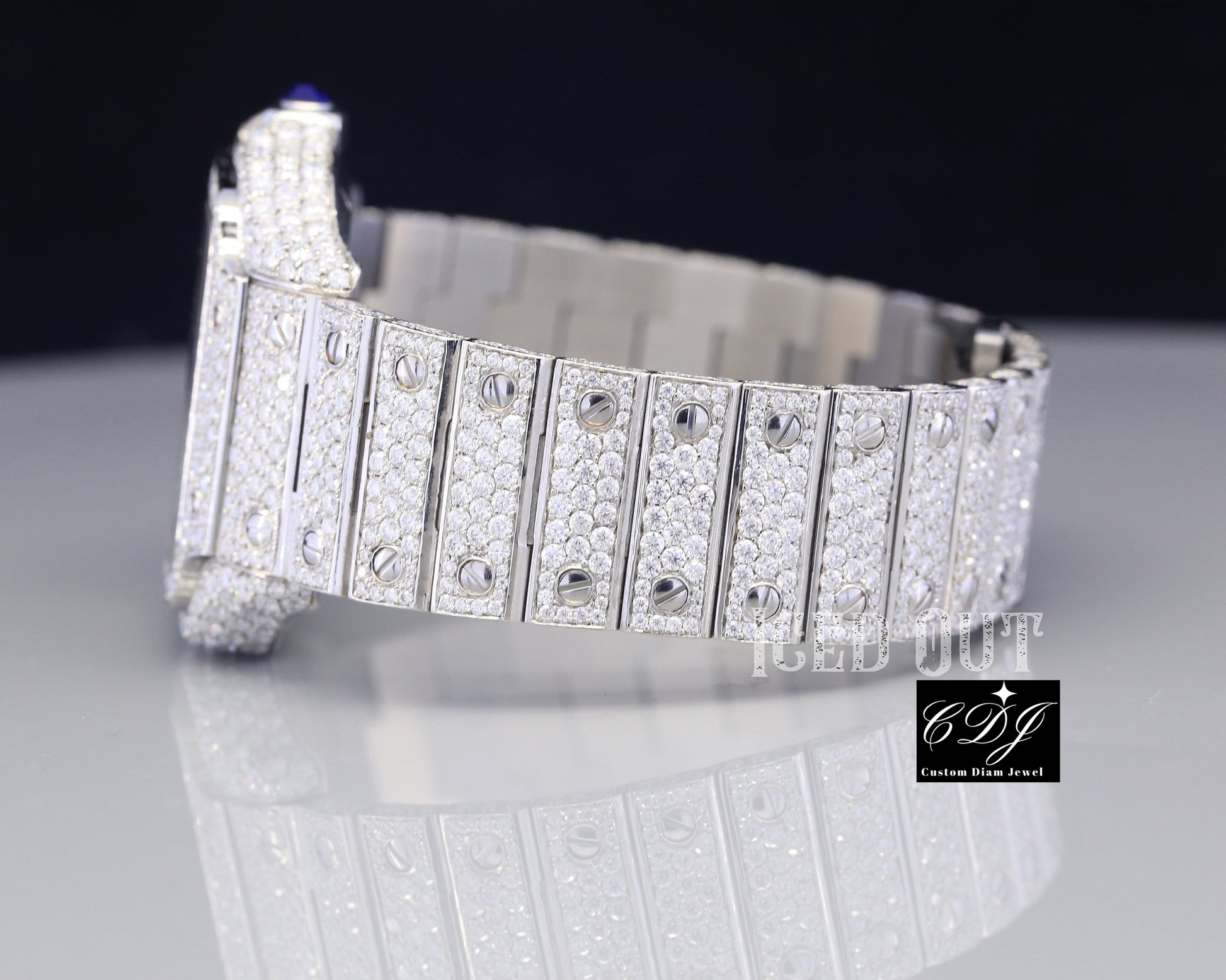 Fine Luxury Wrist Watch Iced Out Hip Hop Moissanite Diamond Watch customdiamjewel