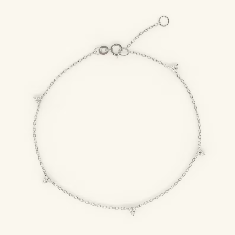 0.09CT natural Dimond Thin Chain Bracelet  customdiamjewel 10 KT Solid Gold White Gold VVS-EF