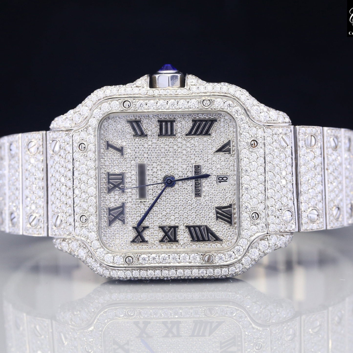 Fine Luxury Wrist Watch Iced Out Hip Hop Moissanite Diamond Watch customdiamjewel