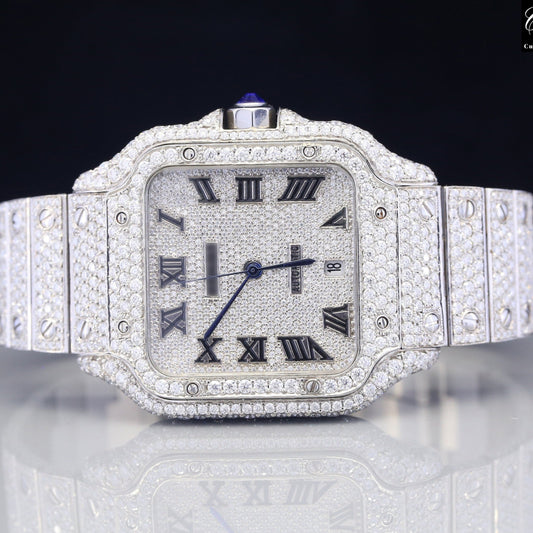 Cartier Iced Out Men's Wrist Luxury Moissanite Waterproof Watch customdiamjewel