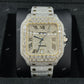 Fully Iced Out Moissanite Cartier Santos Watch For Men customdiamjewel