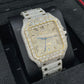 Fully Iced Out Moissanite Cartier Santos Watch For Men customdiamjewel