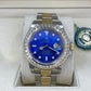 Blue Dial Rolex Oyster Belt Moissanite Watch customdiamjewel