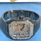 Cartier Skeleton Black & White Moissanite Iced Out Watch customdiamjewel