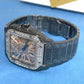 Cartier Skeleton Black & White Moissanite Iced Out Watch customdiamjewel