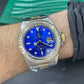 Blue Dial Rolex Oyster Belt Moissanite Watch customdiamjewel