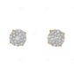 Hip Hop cluster Yellow Gold Lab Grown Diamond Earrings
