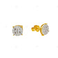 10K Gold Cluster Baguette Lab Grown Diamond Stud Earrings
