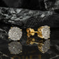 Hip Hop cluster Yellow Gold Lab Grown Diamond Earrings