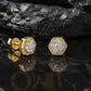 Yellow Gold Lab Grown Diamond Hexagon Cluster Earrings