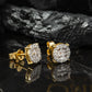 10K Gold Cluster Baguette Lab Grown Diamond Stud Earrings