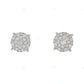 Round Cluster Lab Grown Diamond Gold Stud Earrings