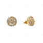 Baguette Lab Grown Diamond Cluster Gold Stud Earrings