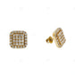 Square Lab Grown Diamond Yellow Gold Stud Earrings