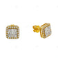 Square Baguette Lab Grown Diamond Yellow Gold Earrings