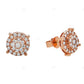 Rose Gold Lab Grown Diamond Floral Cluster Stud Earrings