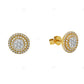 Luxury Lab Grown Diamond Halo Stud Earrings in Gold